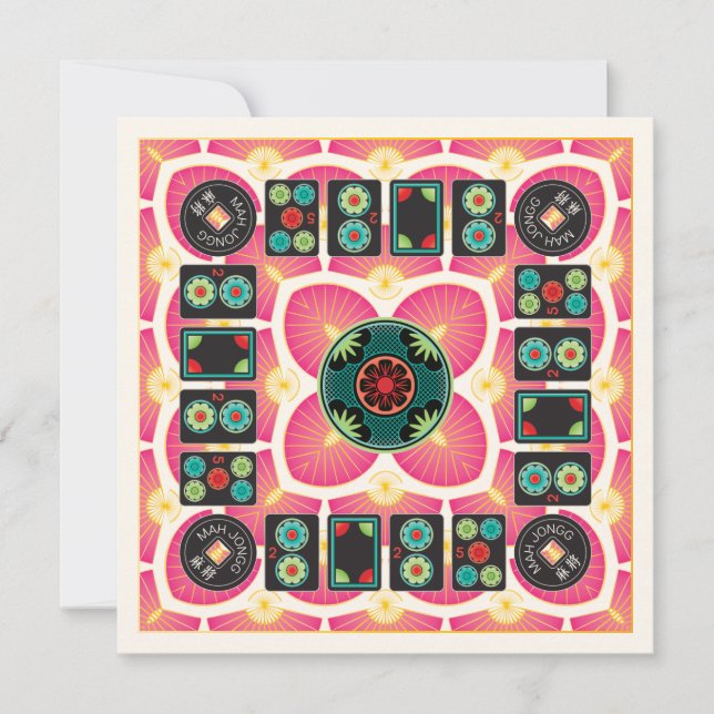Mah Jongg Fläkt 2025-platskort Kort (Framsida)