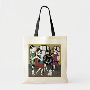 Mah Jongg Flappers Hund Bag Tygkasse