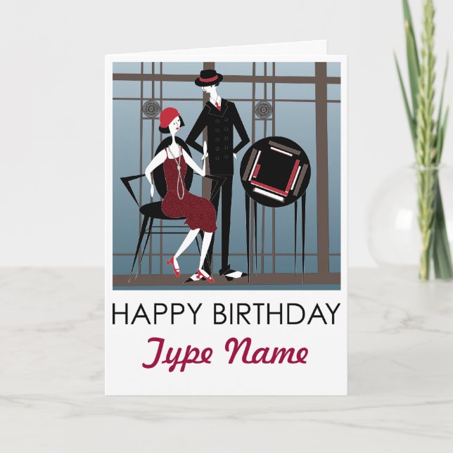 Mah Jongg Flappers par Birthday Card Kort (Framsida)