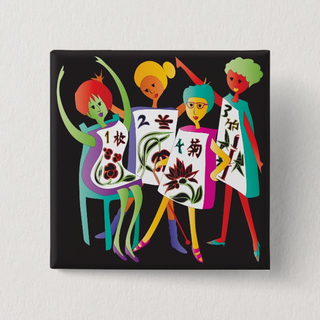 Mah Jongg Flower Dance Knapp (Framsida)