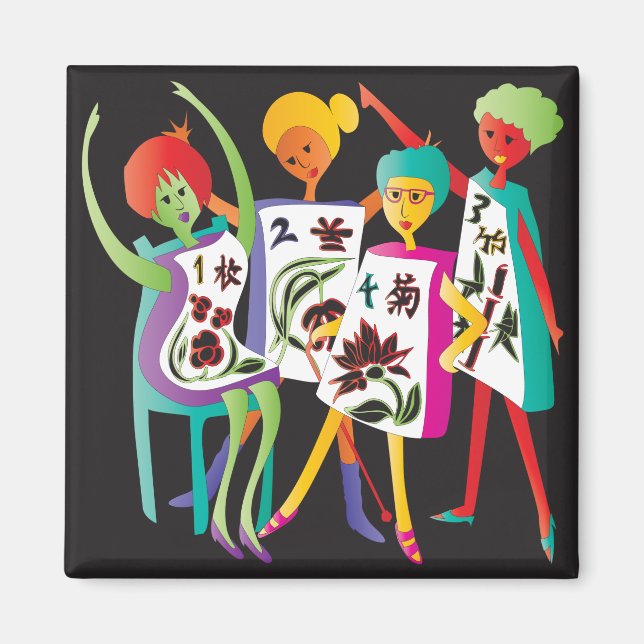 Mah Jongg Flower Dance Magnet (Framsidan)