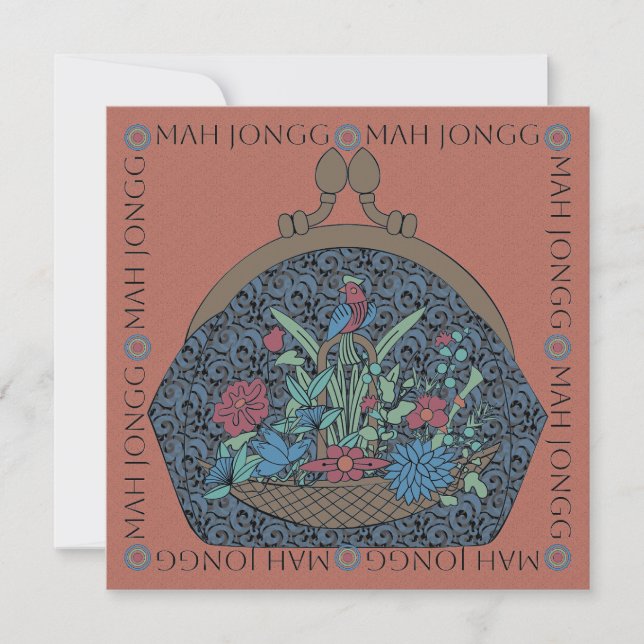 Mah Jongg Flower Purse Flat Card (Framsida)
