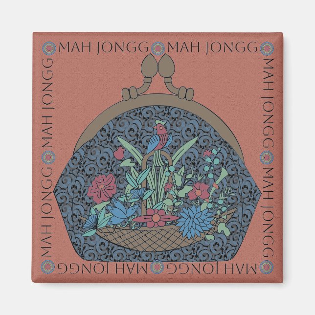 Mah Jongg Flower Purse Magnet (Framsidan)