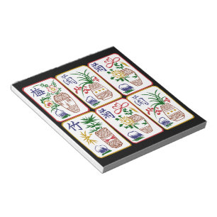 Mah Jongg Flower Tiles Anteckningsblock