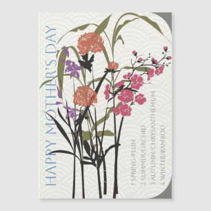 Mah Jongg Flowers Mor Day Flat Magnet