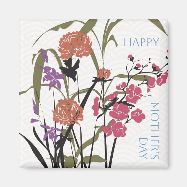 Mah Jongg Flowers Mor Magnet (Framsidan)