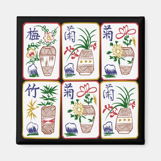Mah Jongg Flowers & One Circles Magnet (Framsidan)