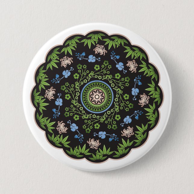 Mah Jongg Flowers/One Dot Button Knapp (Framsida)