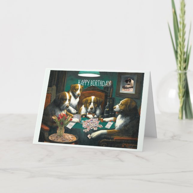Mah Jongg Födelsedagskort Hundar Kort (Framsida)