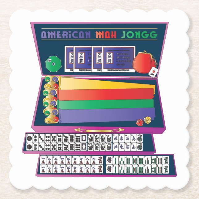 Mah Jongg-fodral Coasters Underlägg Papper (Framsida)