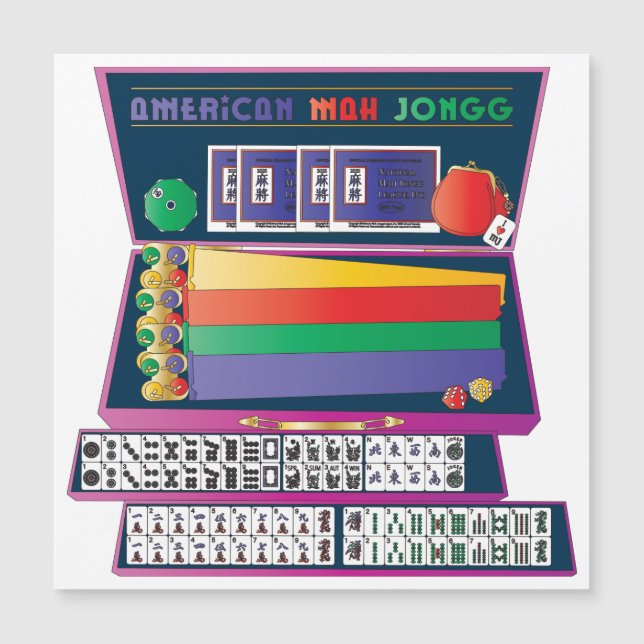 Mah Jongg Fodral Platt Magnet (Framsida)