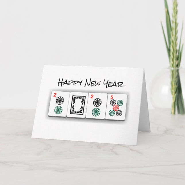 Mah Jongg Gott nytt år Card Kort (Framsida)