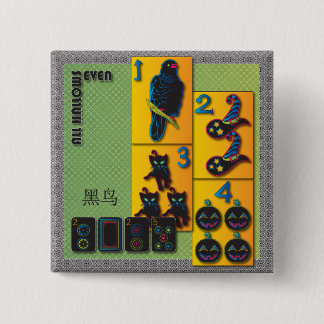 Mah Jongg Halloween Button Knapp