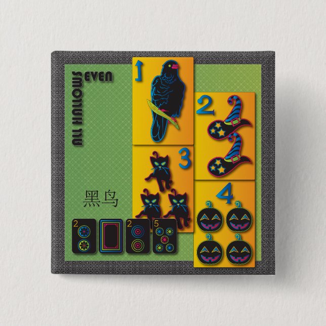 Mah Jongg Halloween Button Knapp (Framsida)