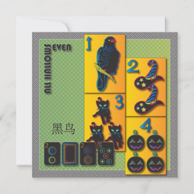 Mah Jongg Halloween-platta kort (Framsida)