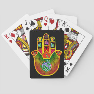 Mah Jongg Hamsa som leker kort Spel Kort