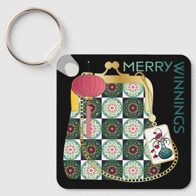 Mah Jongg Helgdag Keychain Nyckelring (Framsida)