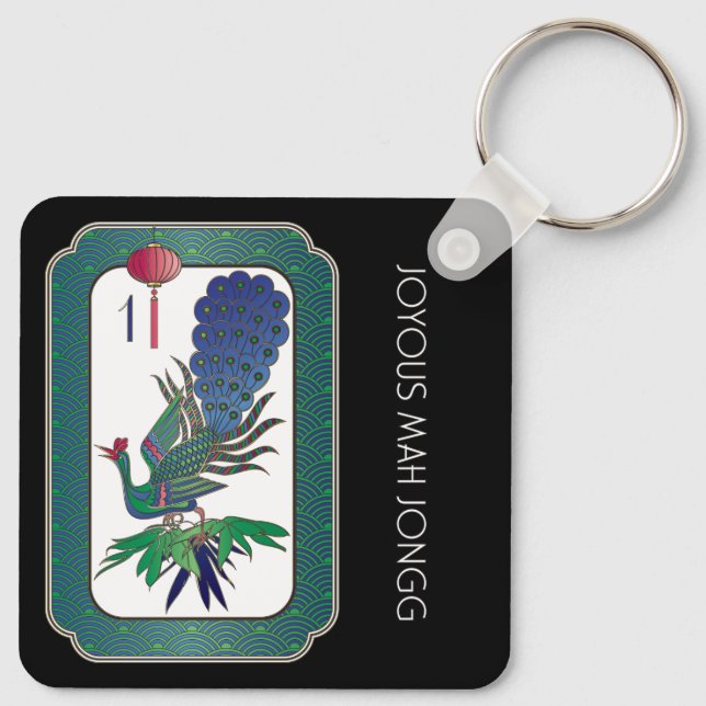 Mah Jongg Helgdag Keychain Nyckelring (Baksida)