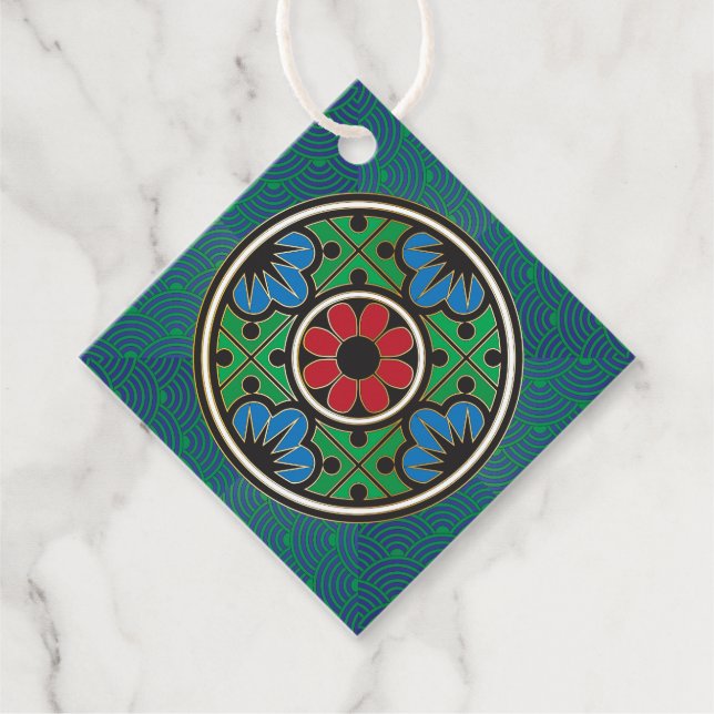 Mah Jongg Helgdag Märkres Gåvor Etiketter (Framsida)