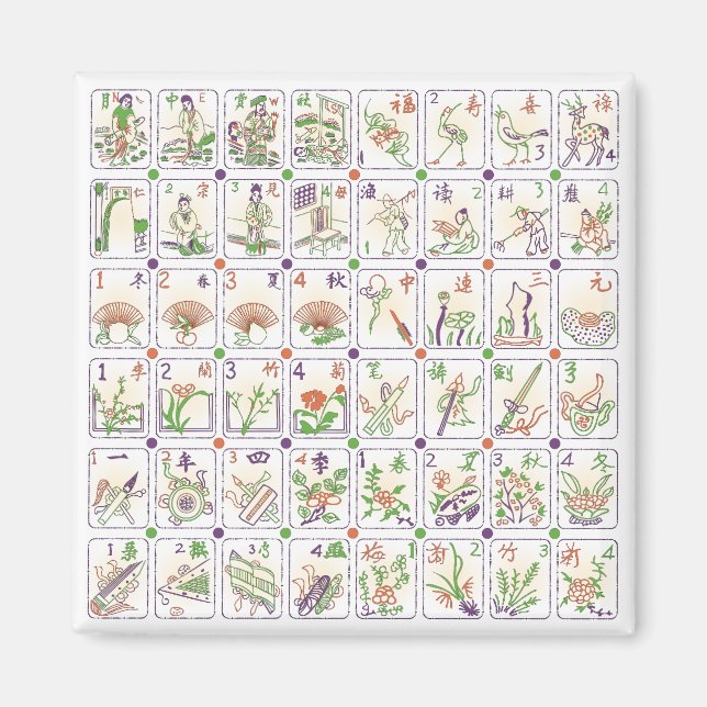 Mah Jongg Honor Tiles Magnet (Framsidan)