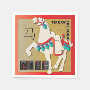 Mah Jongg Horse Napkins Pappersservett