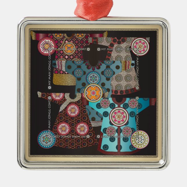 Mah Jongg Jackar Julgransprydnad Metall (Framsidan)