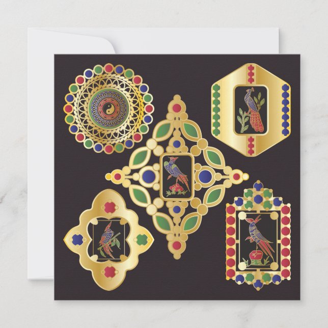 Mah Jongg Jewelry Flat Card Kort (Framsida)