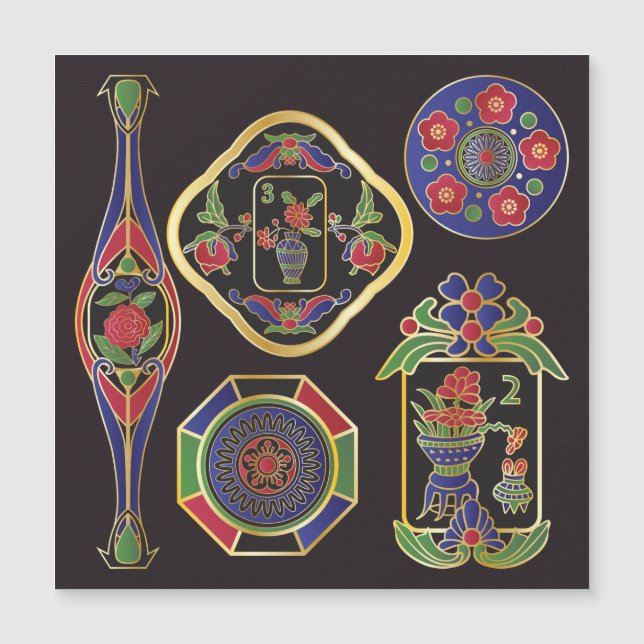 Mah Jongg Jewelry Magnet Card (Framsida)