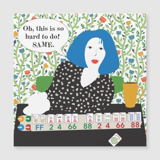 Mah Jongg Joker Discard Flat Magnet (Framsida)