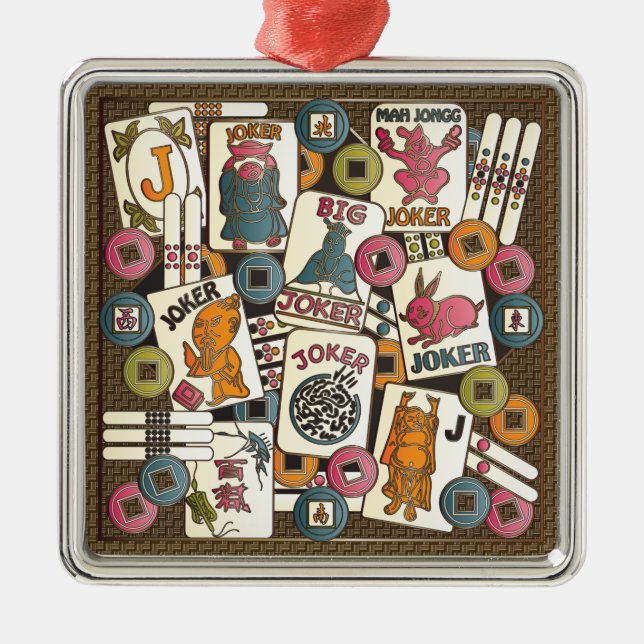 Mah Jongg Jokers Julgransprydnad Metall (Framsidan)