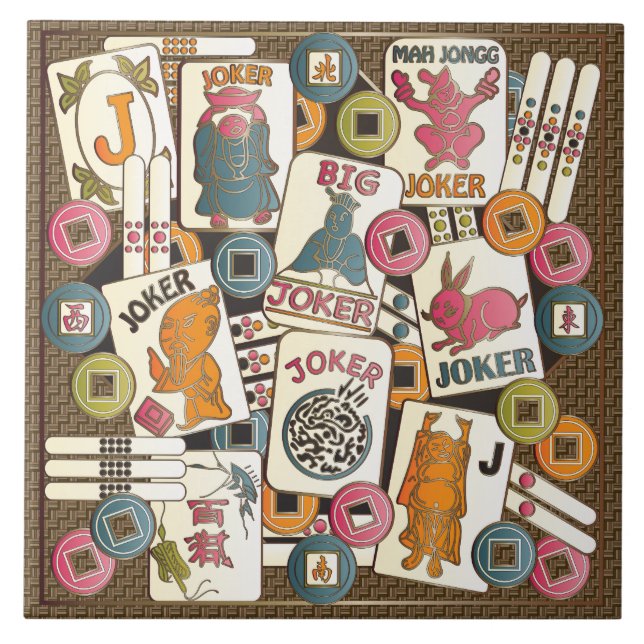 Mah Jongg Jokers Kakelplatta (Framsidan)