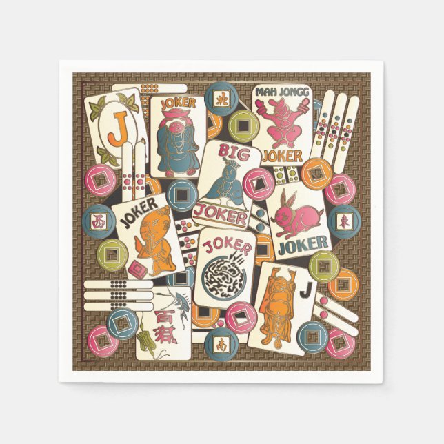 Mah Jongg Jokers Pappersservett (Framsidan)
