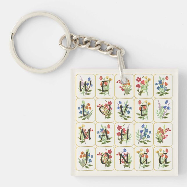 Mah Jongg Kärlek Keychain (Framsidan)