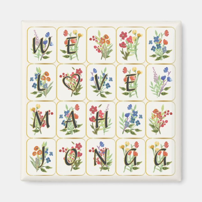 Mah Jongg Kärlek Magnet (Framsidan)