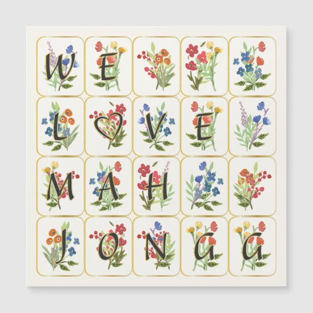 Mah Jongg Kärlek Magnet Card (Framsida)