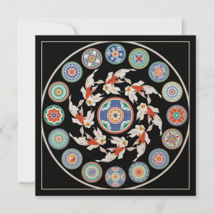 Mah Jongg Koi Card Inbjudningar