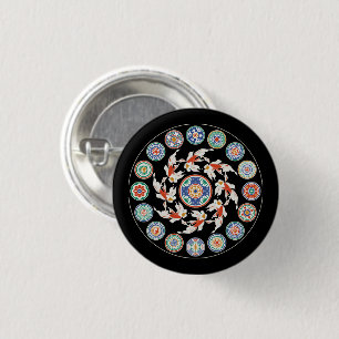 Mah Jongg Koi Round Button Knapp