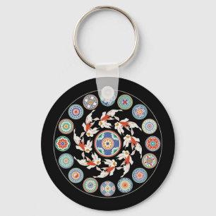 Mah Jongg Koi Round Keychain Nyckelring
