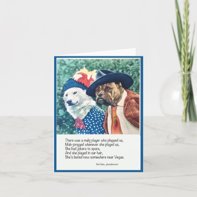 Mah Jongg Limerick-anteckningskort Kort (Framsida)