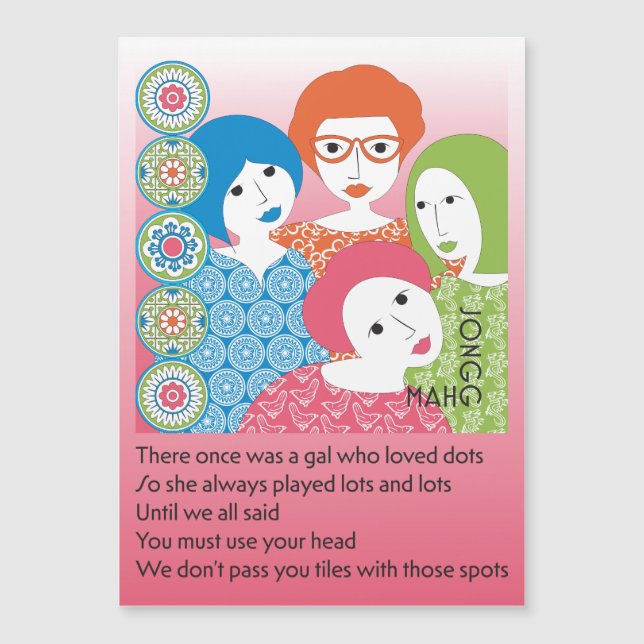 Mah Jongg Limerick Dots Magnet Card (Framsida)