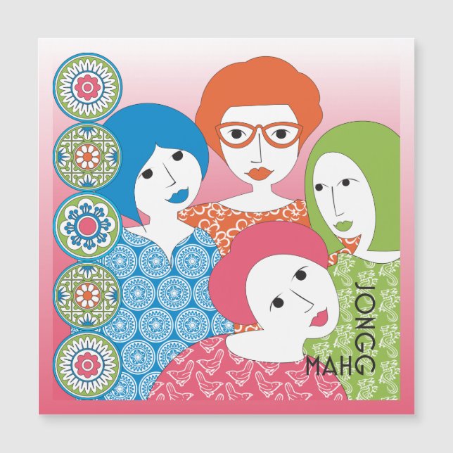 Mah Jongg Limerick Dots Magnet Card (Framsida)
