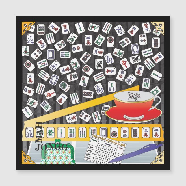 Mah Jongg Limerick Mahj Flat Magnet (Framsida)