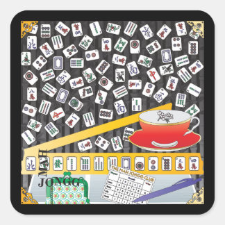 Mah Jongg Limerick Mahj Stickers Fyrkantigt Klistermärke