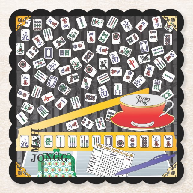 Mah Jongg Limerick Mahj Underlägg Papper (Framsida)