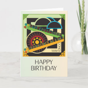 Mah Jongg Limerick Whine Birthday Card Tack Kort