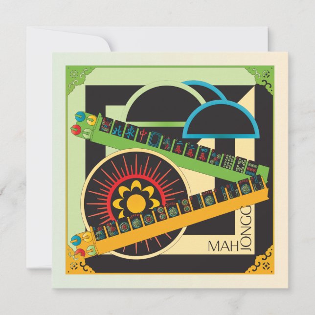 Mah Jongg Limerick Whine Flat Card (Framsida)