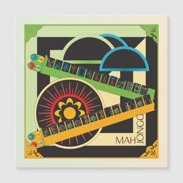 Mah Jongg Limerick Whine Magnet Card (Framsida)