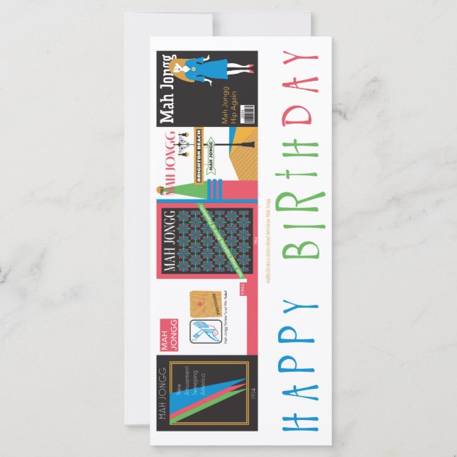 Mah Jongg Magazines Birthday-platta kort (Framsida)
