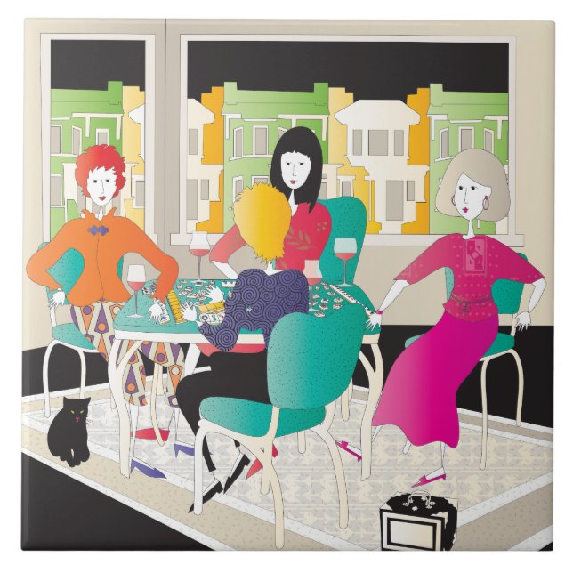 Mah Jongg Mahj Night2 Kakelplatta (Framsidan)