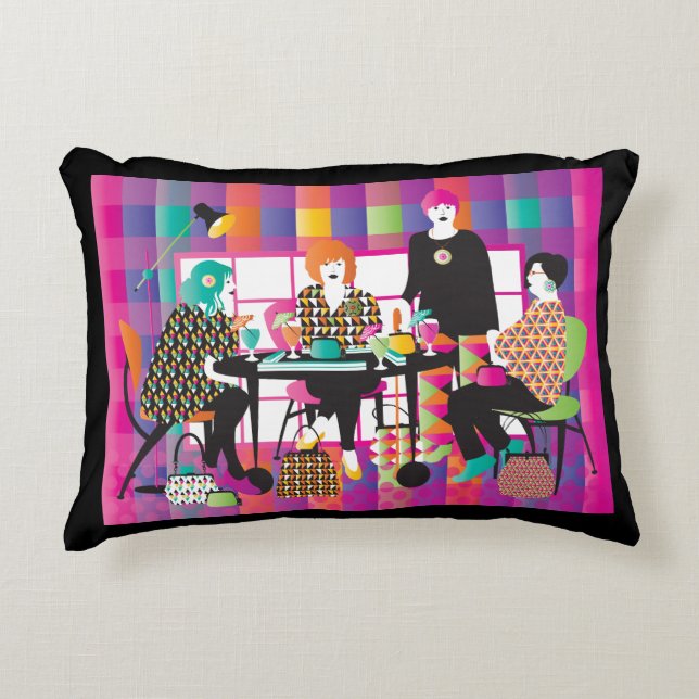 Mah Jongg Memphis Stil Pillow Prydnadskudde (Framsidan)